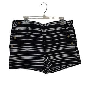 Banana Republic Black and White Striped High Waist Shorts